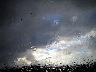 Rain from window